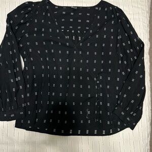 Madewell Black and White Patterned Blouse